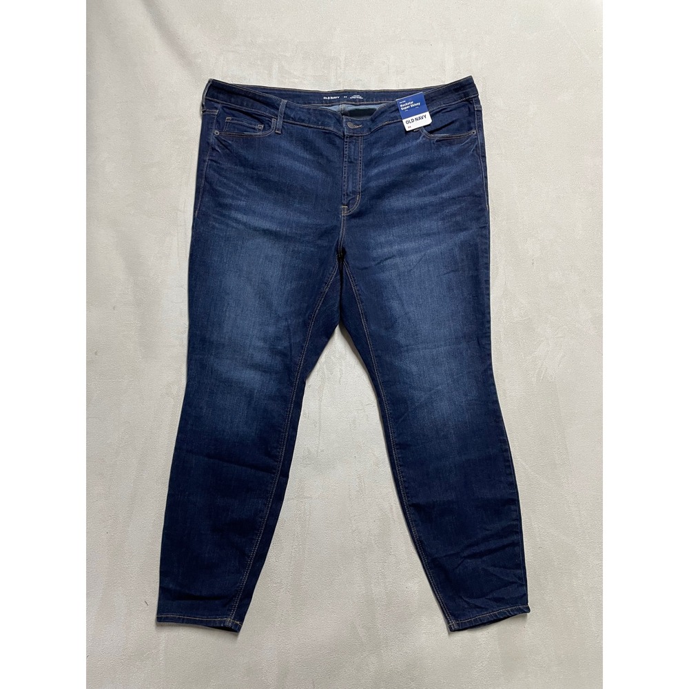 Old Navy Rockstar Super Skinny Jeans Womens 24 Mid-Rise Dark Wash Blue Denim